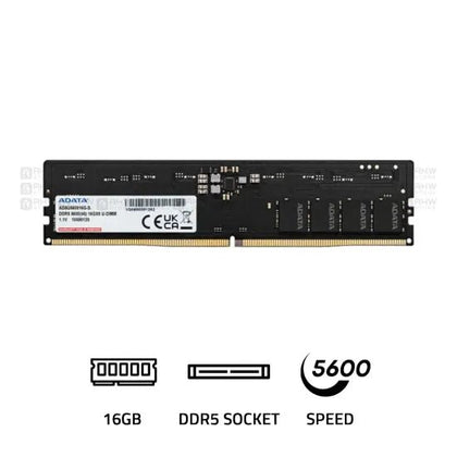 ADATA 16GB 5600MHz CL46 DDR5 RAM Black - AHW Store