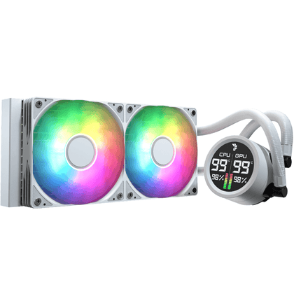 Aerocool Abyss L240R Digi 240 ARGB AIO Liquid Cooler White - AHW Store