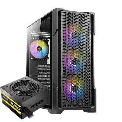 Antec AX90 Mid Tower Case 4 Fan ARGB Black + Antec Atom G750 Gold SEMI - MODULAR Power Supply - AHW Store