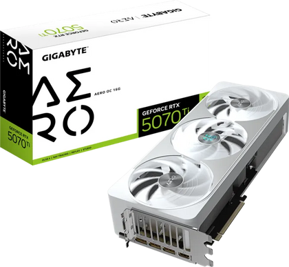 Gigabyte GeForce RTX 5070 Ti AERO OC 16G GDDR7 Graphics Card White