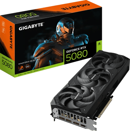 Gigabyte GeForce RTX 5080 WINDFORCE OC SFF 16GB GDDR7 Graphics Card Black - AHW Store