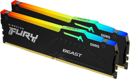 Kingston Fury Beast DDR5 RGB 64GB (2x32GB) 6400 MHz CL32 RAM Black - AHW Store