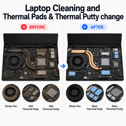 Laptop Cleaning and Thermal Pads & Thermal Putty change - AHW Store