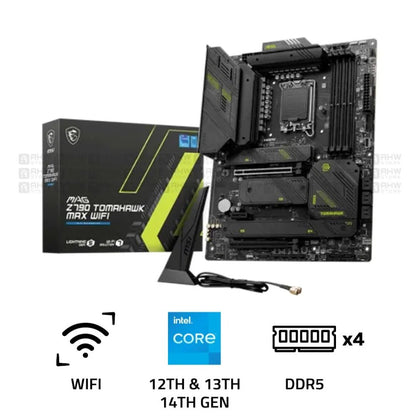 MSI MAG Z790 TOMAHAWK MAX WIFI DDR5 LGA1700 ATX Motherboard Black - AHW Store