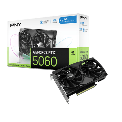 PNY GeForce RTX 5060 8GB GDDR7 OC Dual Fan Graphics Card Black