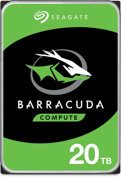 Seagate Barracuda 20TB Internal Hard Drive, 7200 U/Min, 512MB Cache, SATA 6Gb/s, 3.5 (ST20000DM001) - AHW Store