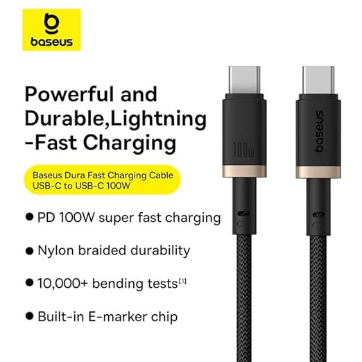 Baseus 100W USB-C to USB-C Braided Cable 2m