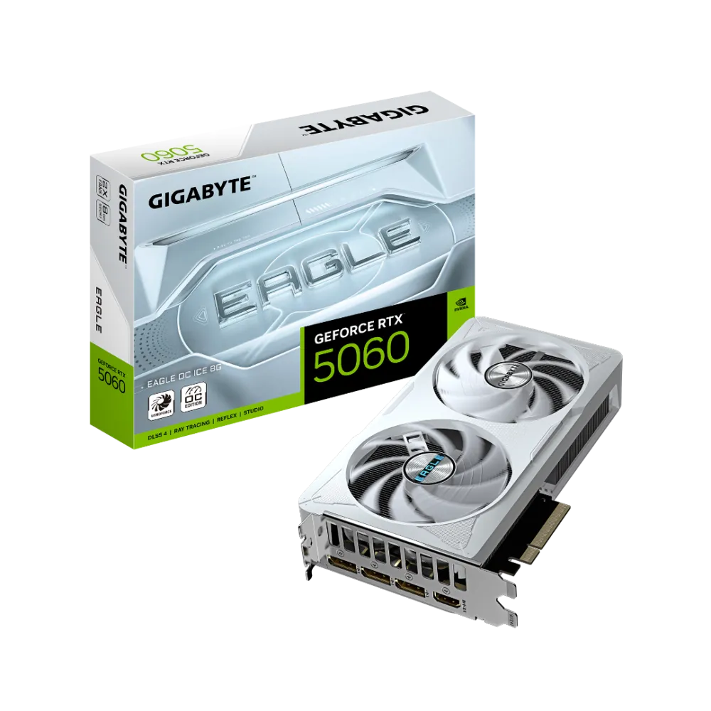 Gigabyte GeForce RTX 5060 EAGLE OC ICE 8G GDDR7 Graphics Card Black