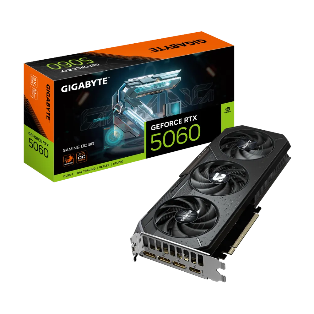 Gigabyte GeForce RTX 5060 GAMING OC 8GB GDDR7 Graphics Card Black