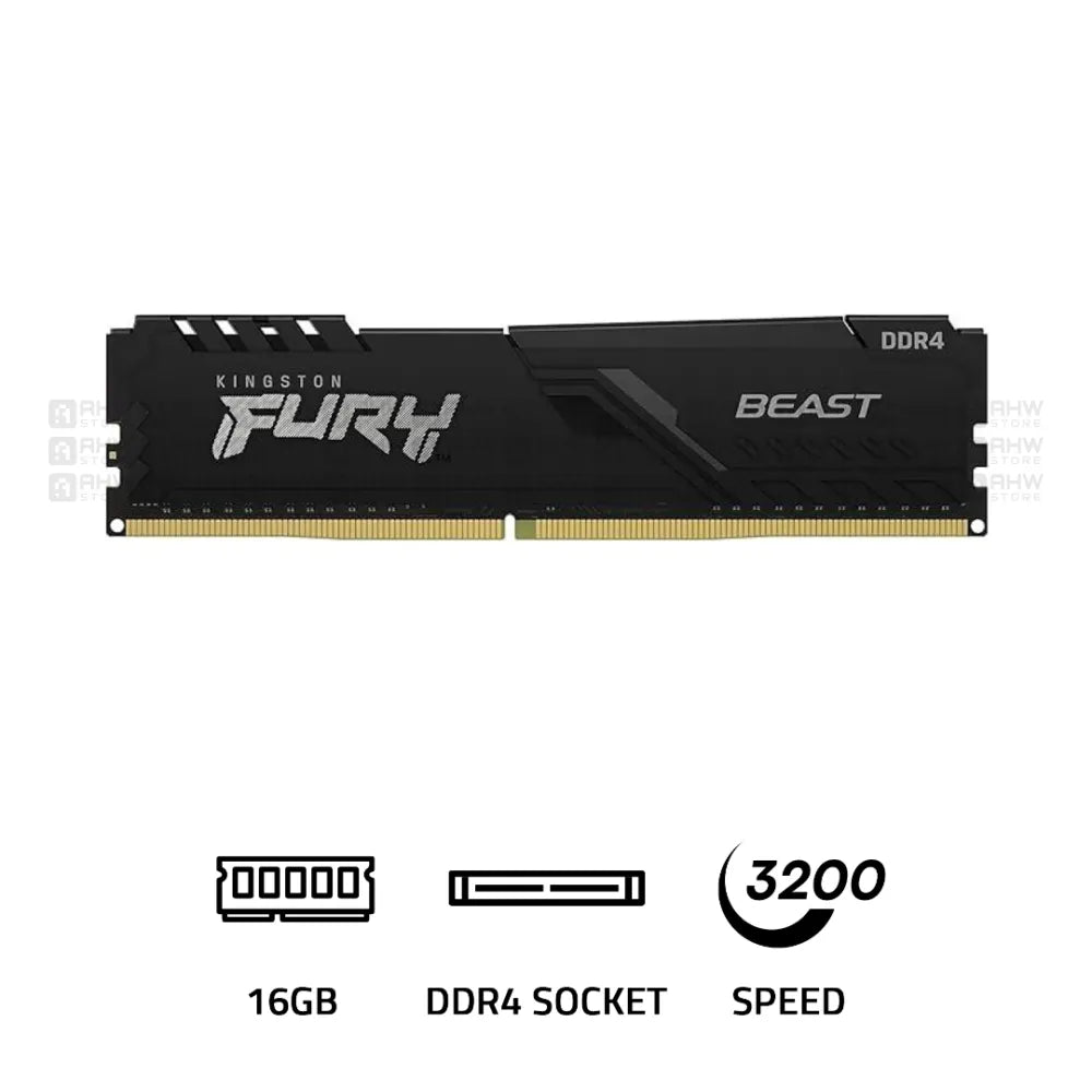 Kingston FURY Beast 16GB 3200MHz CL22 DDR4 RAM Black