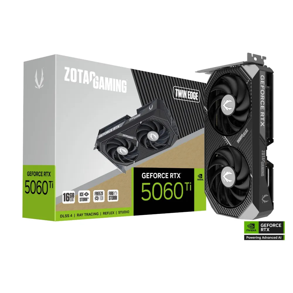 ZOTAC GAMING GeForce RTX 5060 Ti 16GB GDDR7 Twin Edge Graphics Card Black