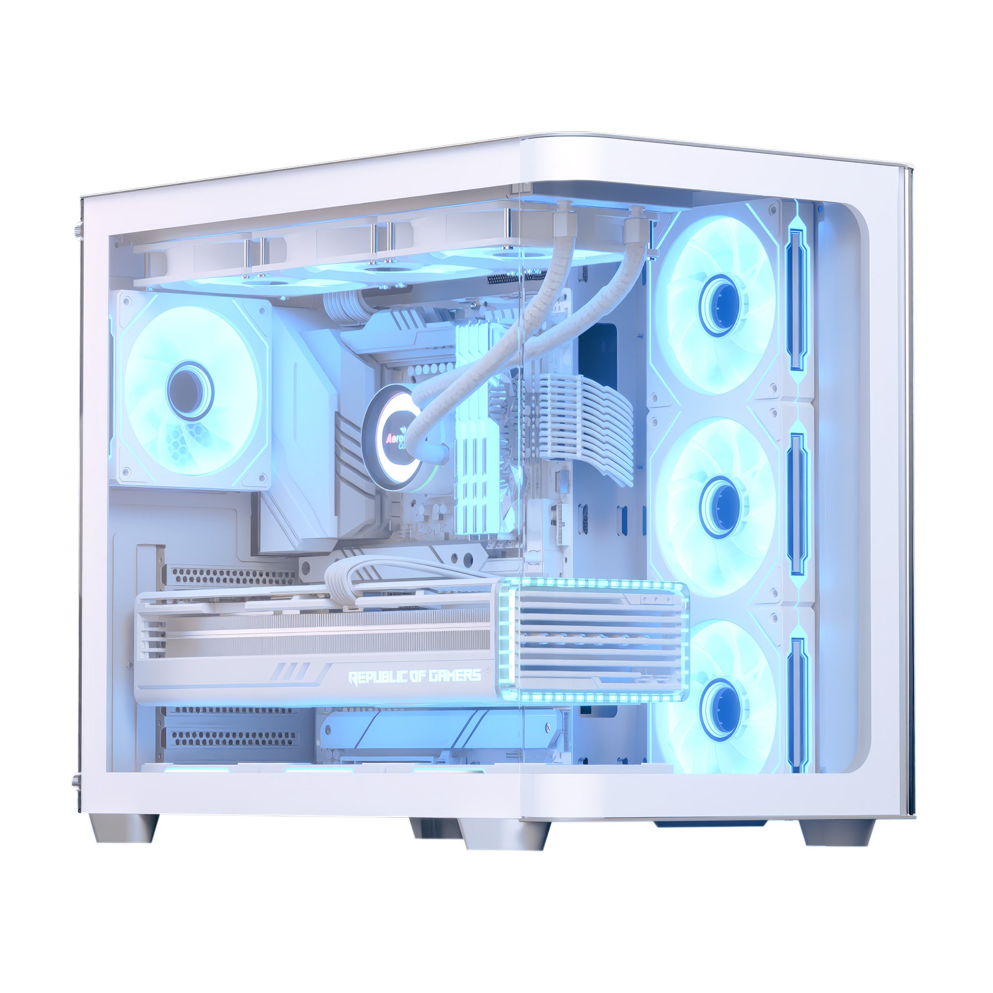 Aerocool P500C ARGB Mid Tower Case 4 Fan ARGB White + AERO 750W 80+ Bronze PSU