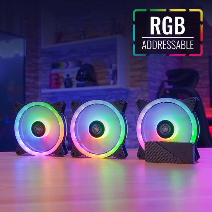 Aerocool Duo 12 Pro 120mm ARGB 3 Fan + H66F HUB + REMOTE
