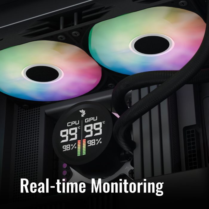 Aerocool Abyss L240R Digi 240 ARGB AIO Liquid Cooler Black