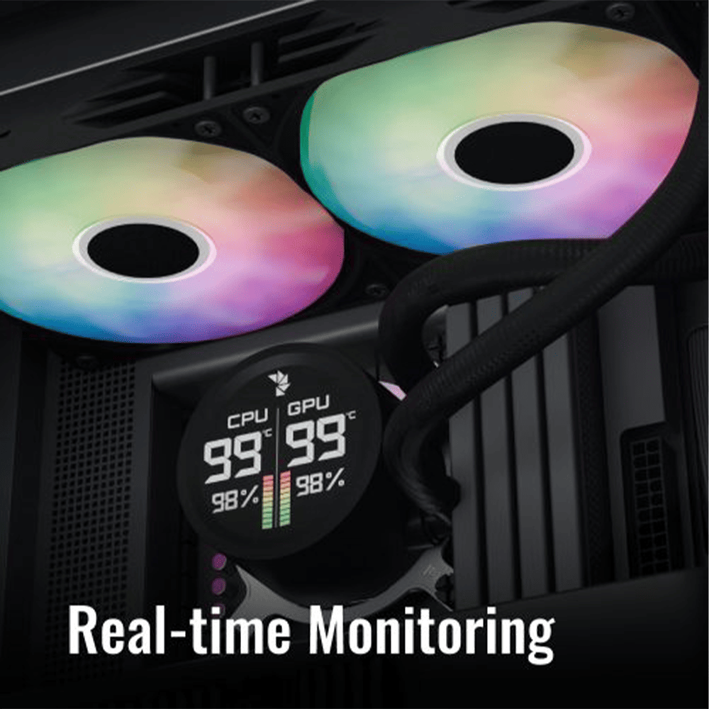 Aerocool Abyss L360R Digi 360 ARGB AIO Liquid Cooler Black