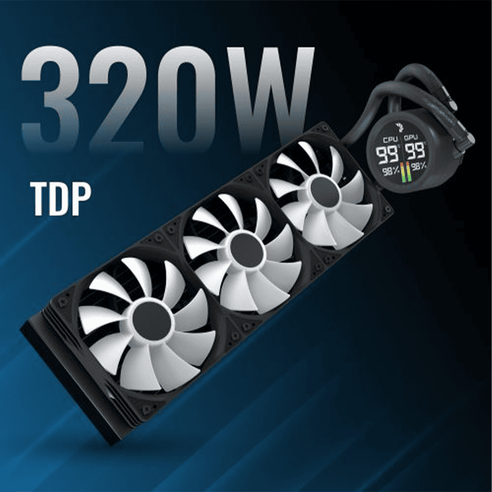 Aerocool Abyss L360R Digi 360 ARGB AIO Liquid Cooler Black