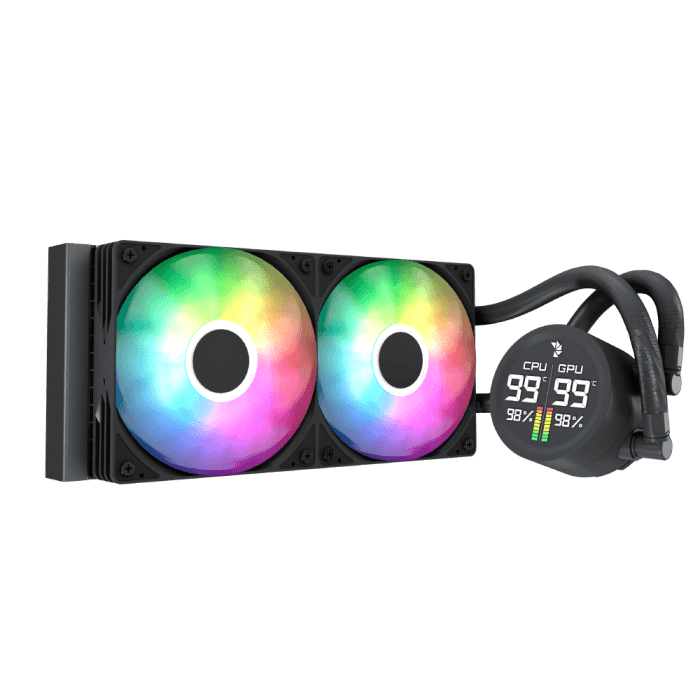 Aerocool Abyss L240R Digi 240 ARGB AIO Liquid Cooler Black - AHW Store