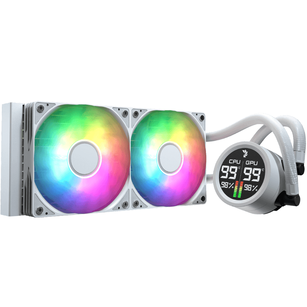 Aerocool Abyss L240R Digi 240 ARGB AIO Liquid Cooler White - AHW Store
