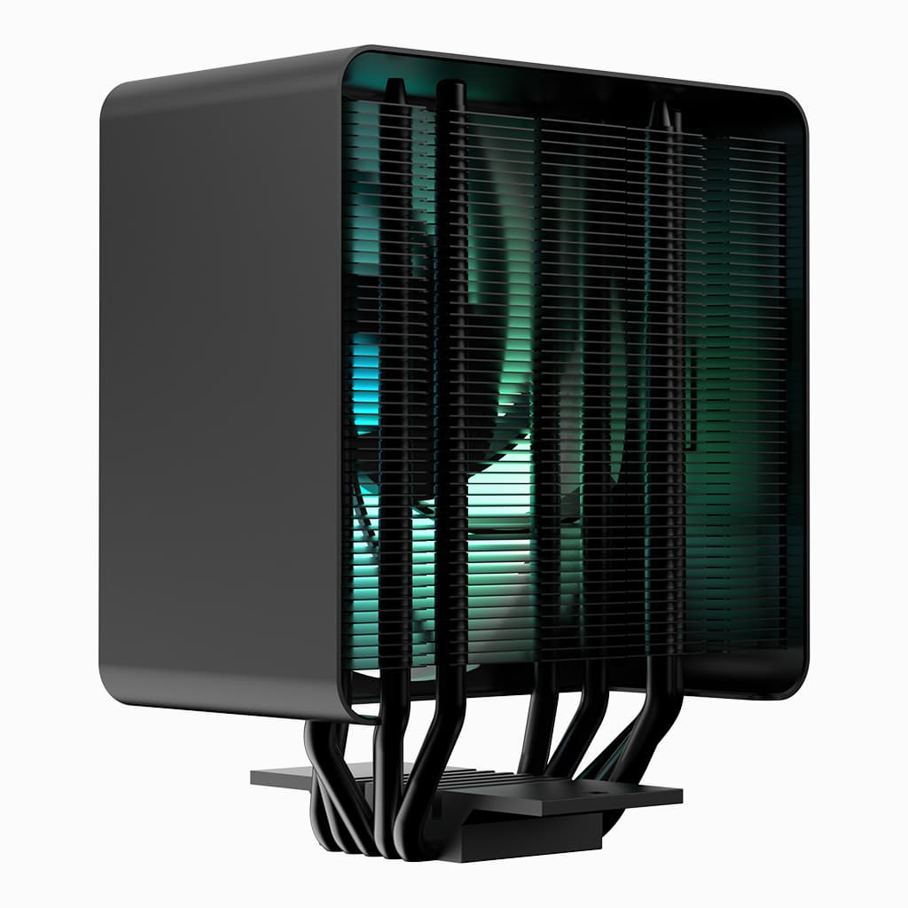 AeroCool APNX AP1 - V ARGB CPU Cooler, 1800RPM, 5 Heat Pipes, PWM, High Performance, Black - AHW Store