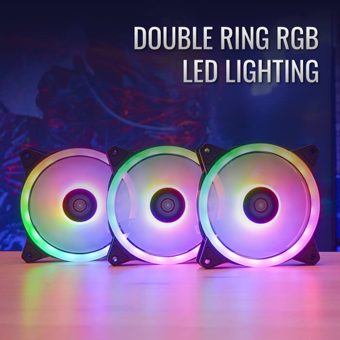 Aerocool Duo 12 Pro 120mm ARGB 3 Fan White + H66F HUB + REMOTE - AHW Store