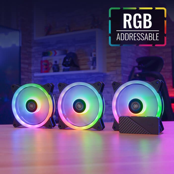 Aerocool Duo 12 Pro 120mm ARGB 3 Fan White + H66F HUB + REMOTE - AHW Store