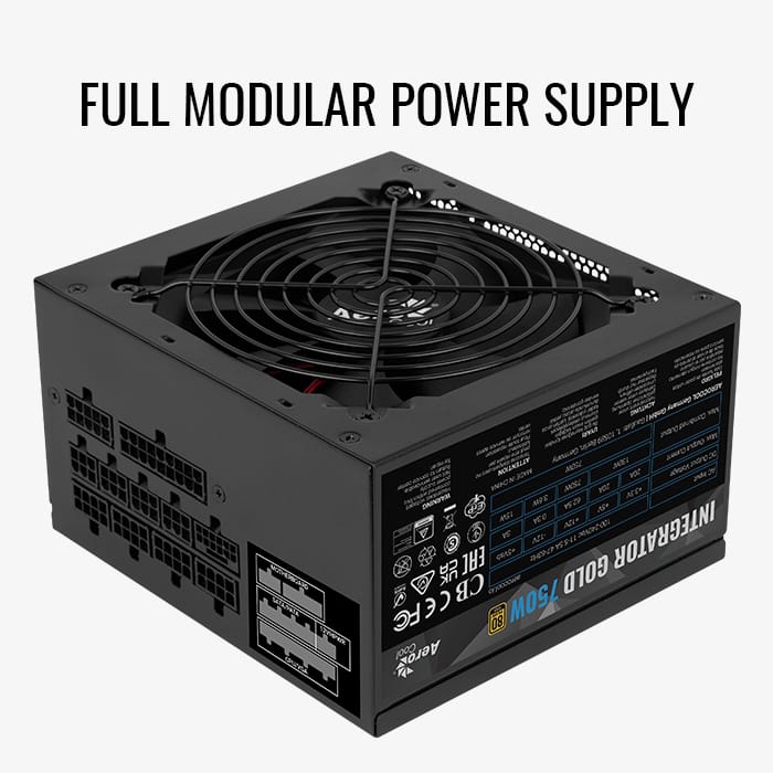 Aerocool Integrator 750W 80+ Gold ATX 3.0 Gen 5.0 Full Modular Power Supply - AHW Store
