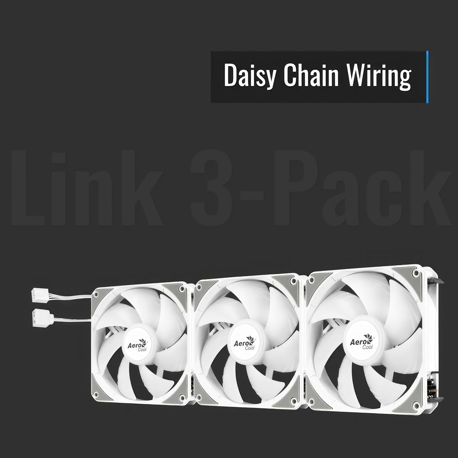 Aerocool Link 120mm ARGB 3 Fan White - AHW Store