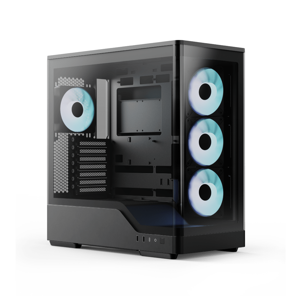 Aerocool P500A ARGB Mid Tower Case 4 Fan ARGB Black - AHW Store
