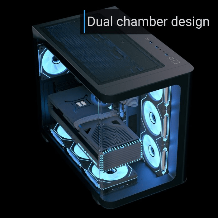 Aerocool P500C ARGB Mid Tower Case 4 Fan ARGB Black - AHW Store