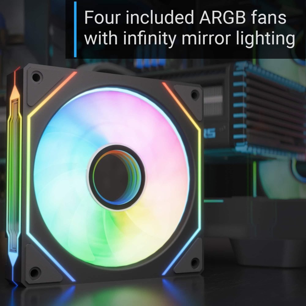 Aerocool P500C ARGB Mid Tower Case 4 Fan ARGB Black + AERO 750W 80+ Bronze PSU - AHW Store
