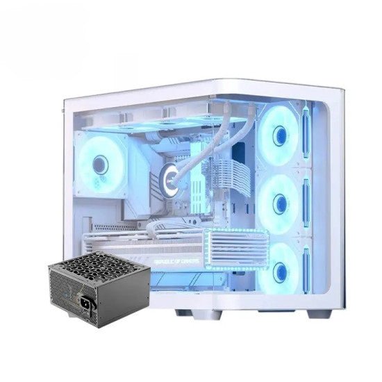 Aerocool P500C ARGB Mid Tower Case 4 Fan ARGB White + AERO 750W 80+ Bronze PSU - AHW Store