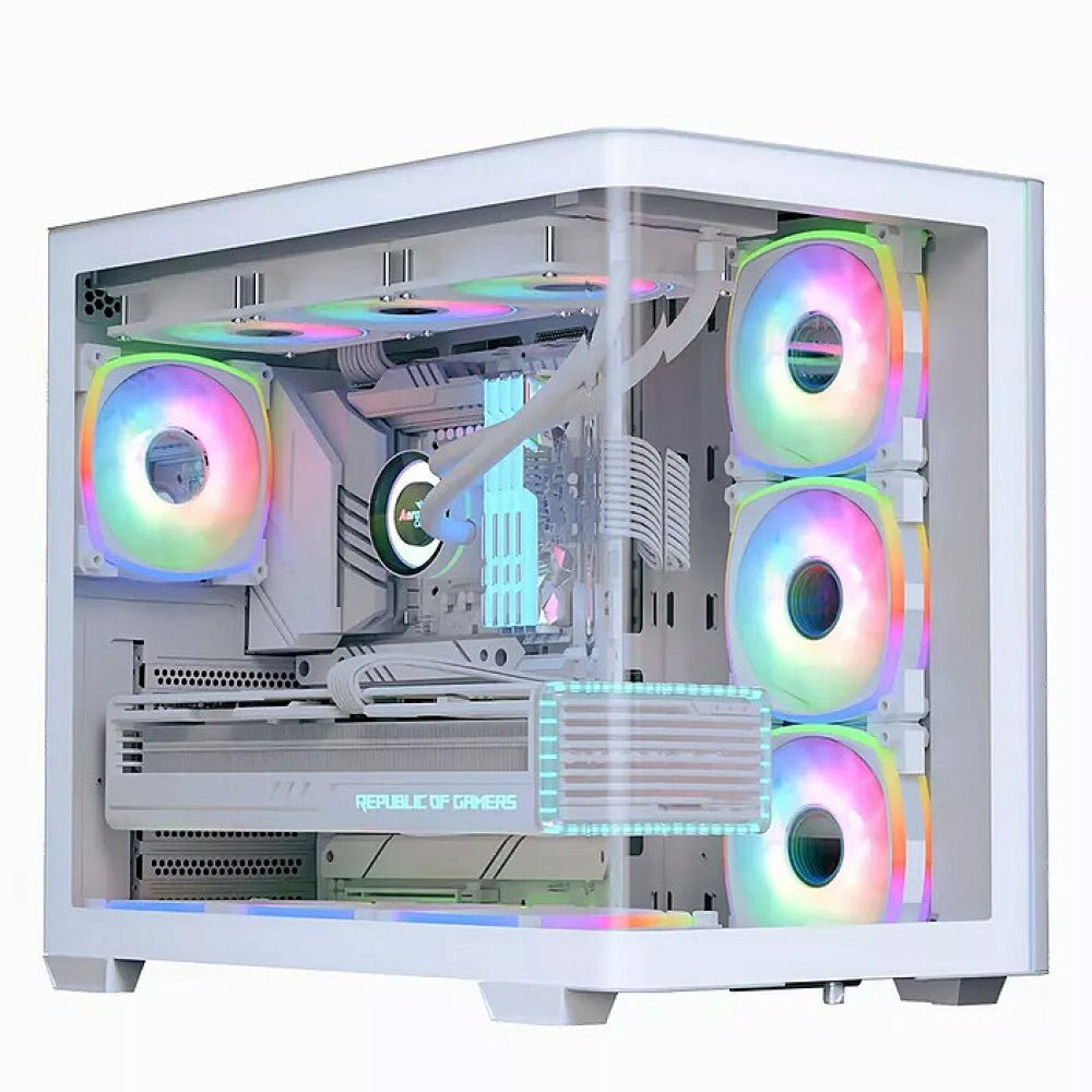 Aerocool P500C Evo ARGB Mid Tower Case 4 Fan ARGB White - AHW Store