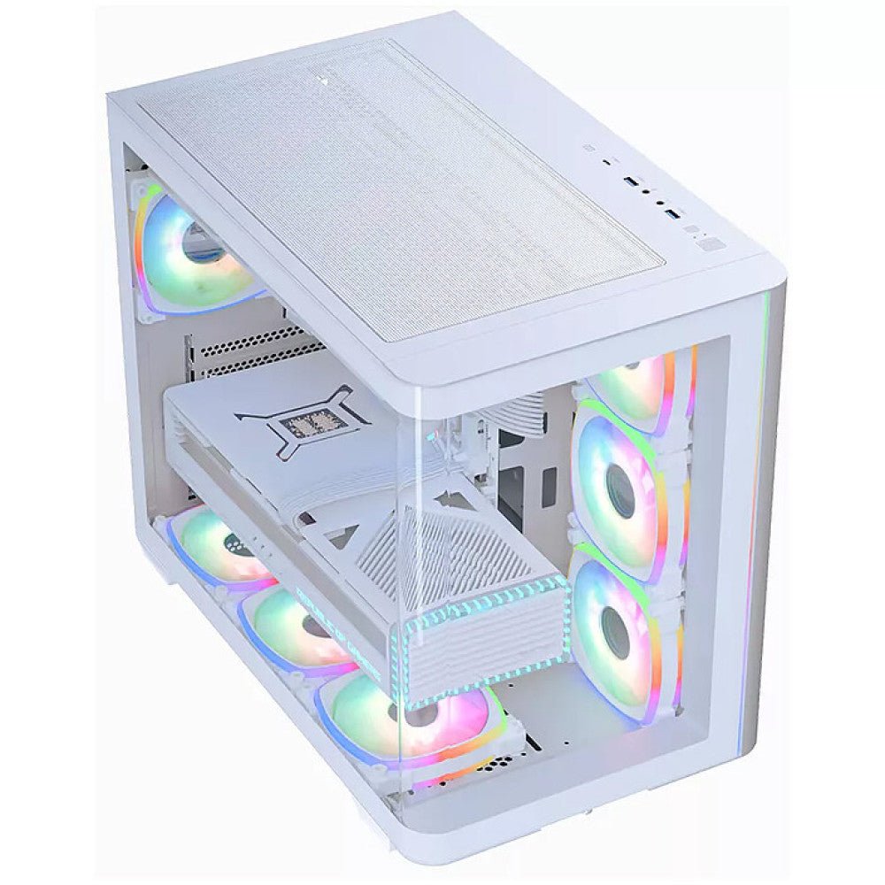 Aerocool P500C Evo ARGB Mid Tower Case 4 Fan ARGB White - AHW Store
