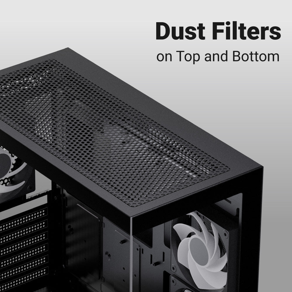 Aerocool P500D ARGB Mid Tower Case 3 Fan ARGB Black + LUX 650W 80+ Bronze PSU - AHW Store
