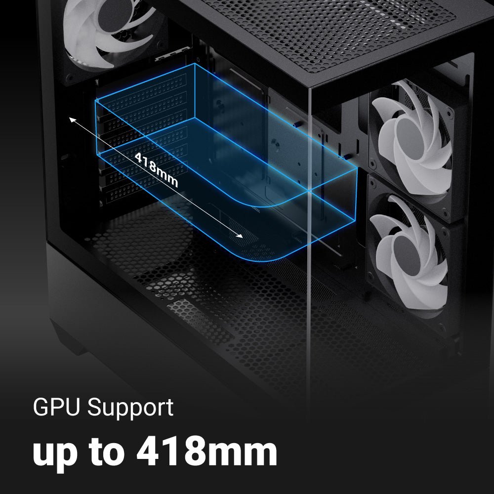 Aerocool P500D ARGB Mid Tower Case 3 Fan ARGB Black + LUX 650W 80+ Bronze PSU - AHW Store