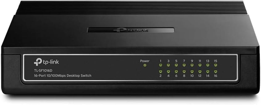 TP-Link TL-SF1016D 16-Port 10/100Mbps Desktop Switch Unmanaged Fast Ethernet Network Switch Fanless Plastic Housing Energy-Saving Technology