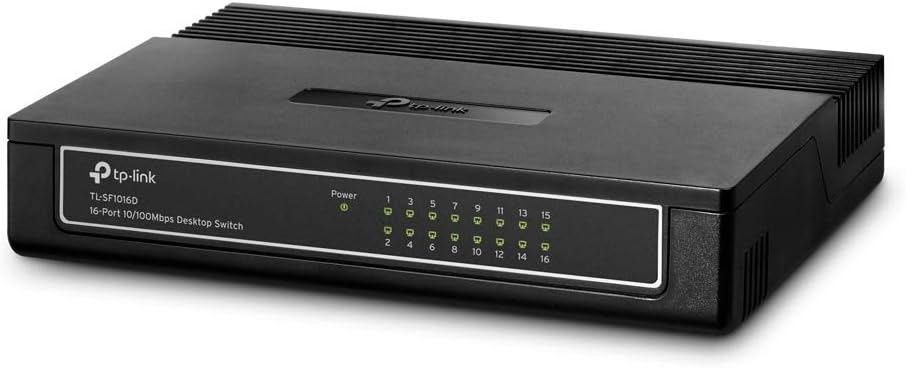 TP-Link TL-SF1016D 16-Port 10/100Mbps Desktop Switch Unmanaged Fast Ethernet Network Switch Fanless Plastic Housing Energy-Saving Technology