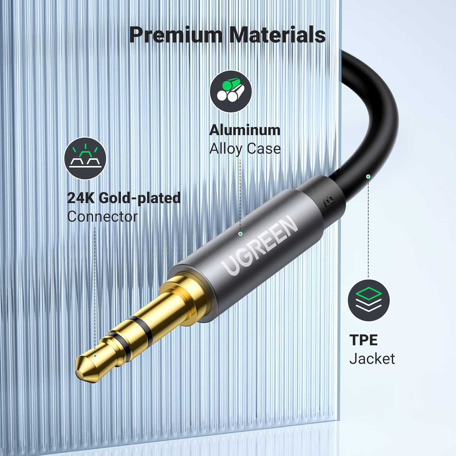 UGREEN Headphone Extension Cable 3.5mm Male to Female Audio Lead Aux Extender Mini Jack Plug Auxilia