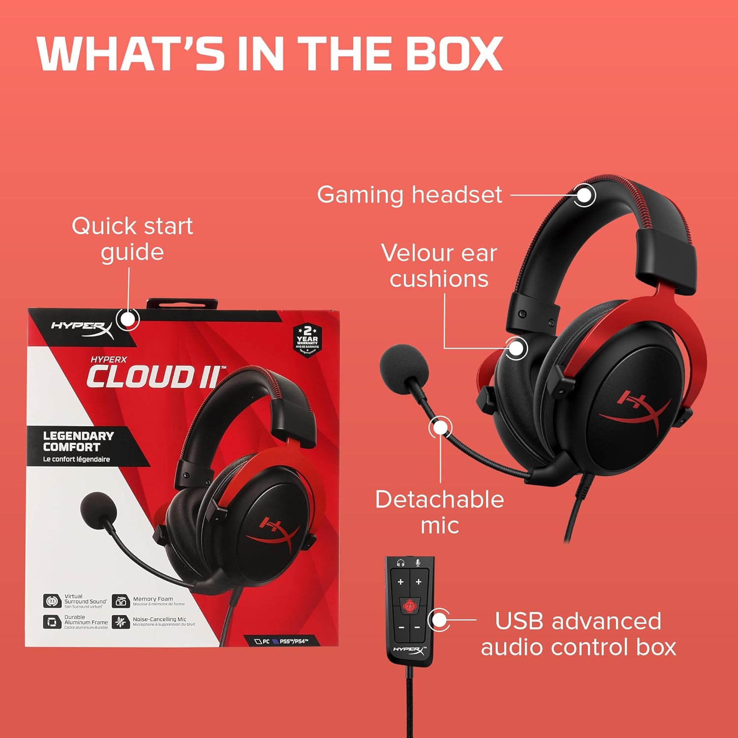 HyperX Cloud II Wired Gaming Headset