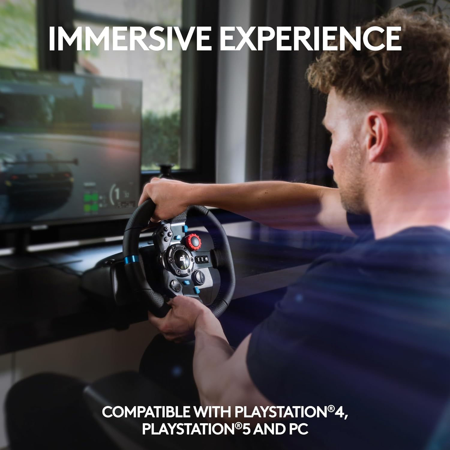 Logitech G29 Driving Force Racing Wheel and Floor Pedals, Real Force Feedback, Stainless Steel Paddl