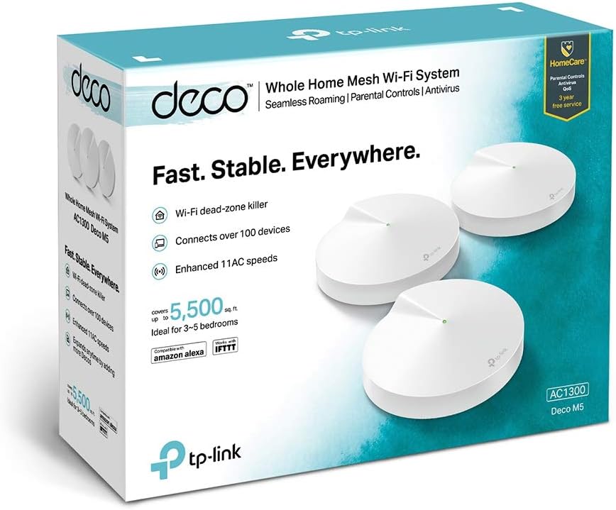 TP-Link Deco M5 (3-Pack) Mesh AC1300 Wi-Fi System