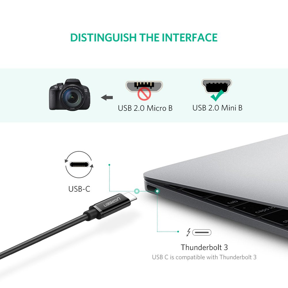 UGREEN USB C to Mini USB Cable Black (50445)