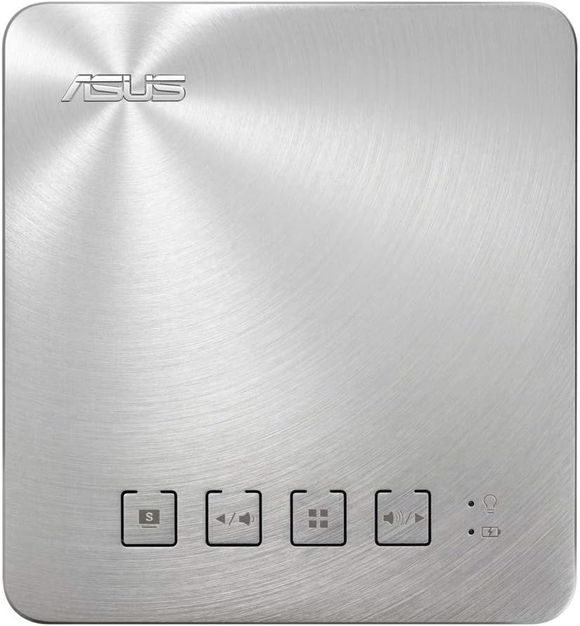 Asus S1 Portable LED Projector 200 Lumens Built-In 6000mAh Power Bank Battery Pocket-Sized Mobile Projector HDMI MHL USB Charging Port Built-In Speaker - Silver