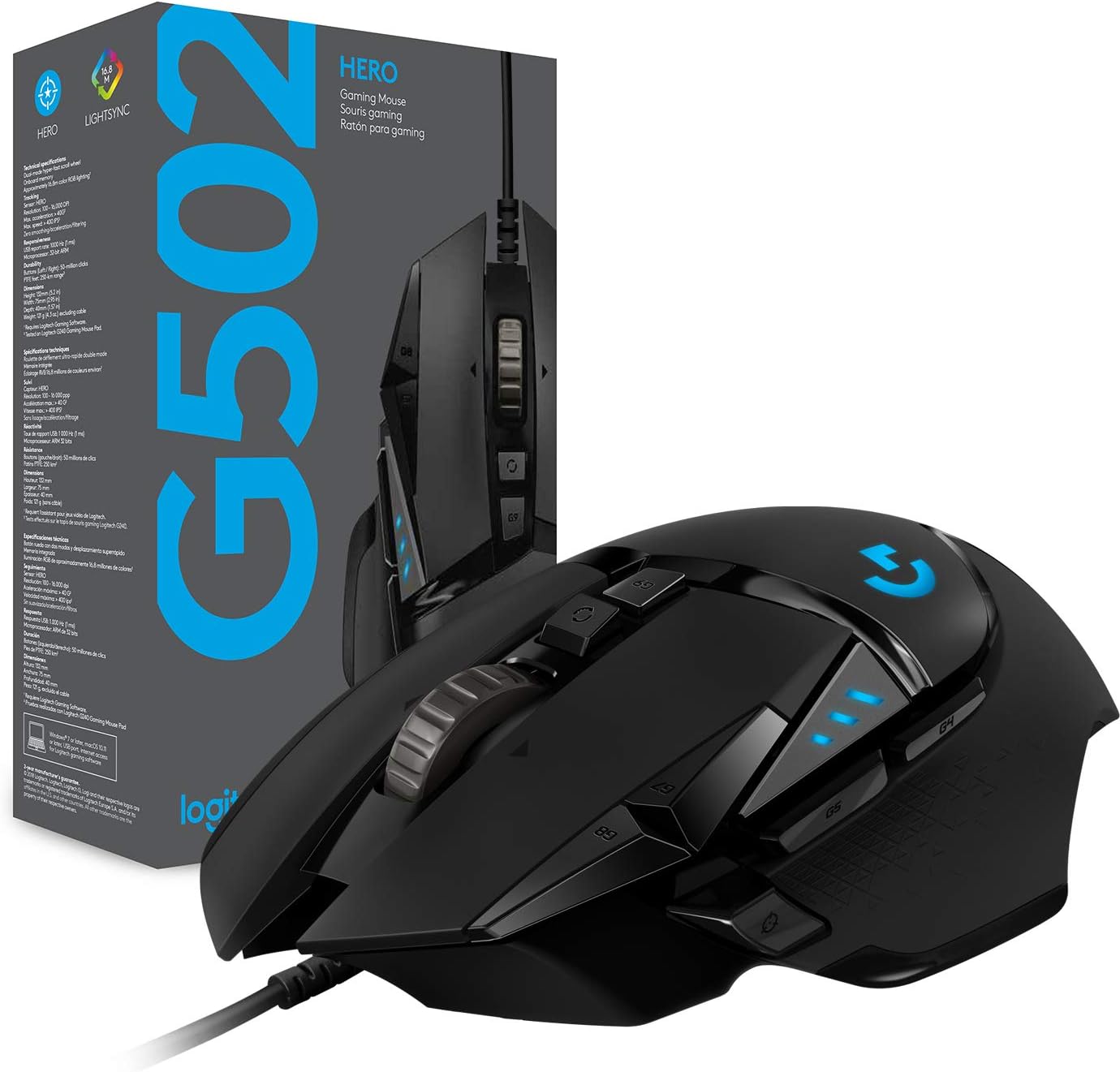Logitech G502 HERO High Performance Gaming Mouse )