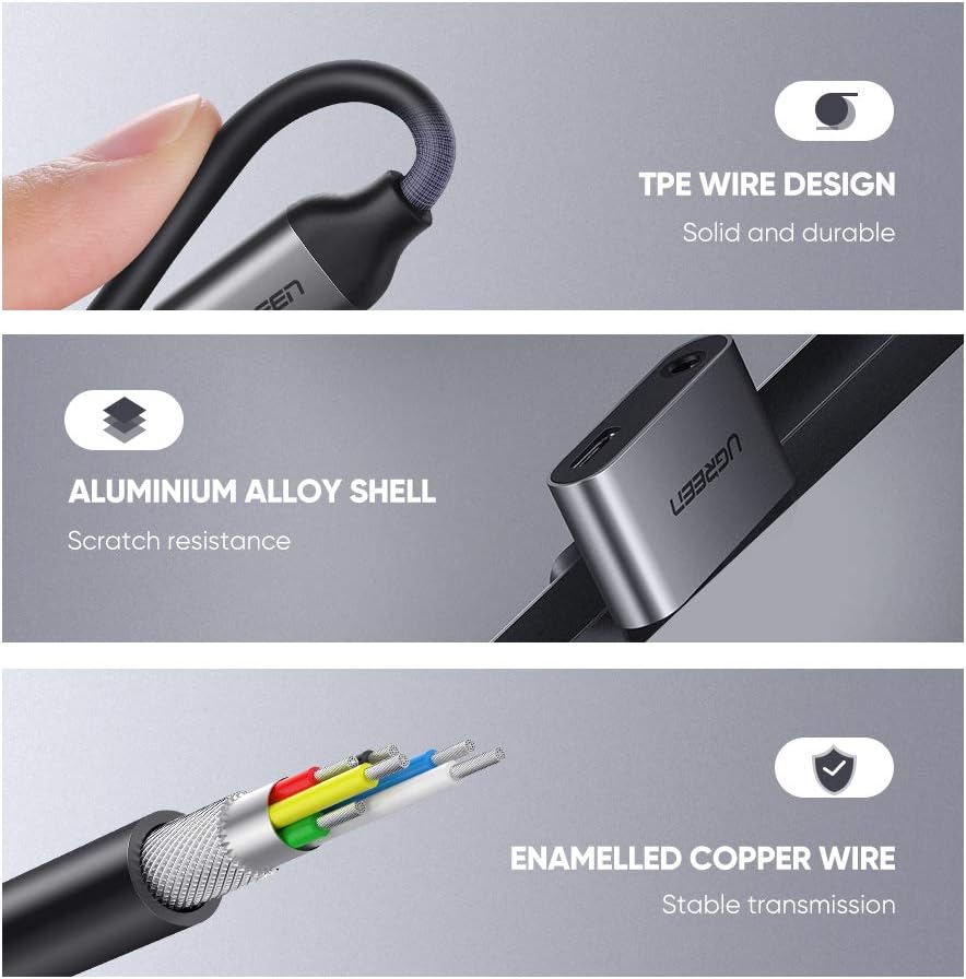 UGREEN USB-C to 3.5mm Audio & Charging Adapter