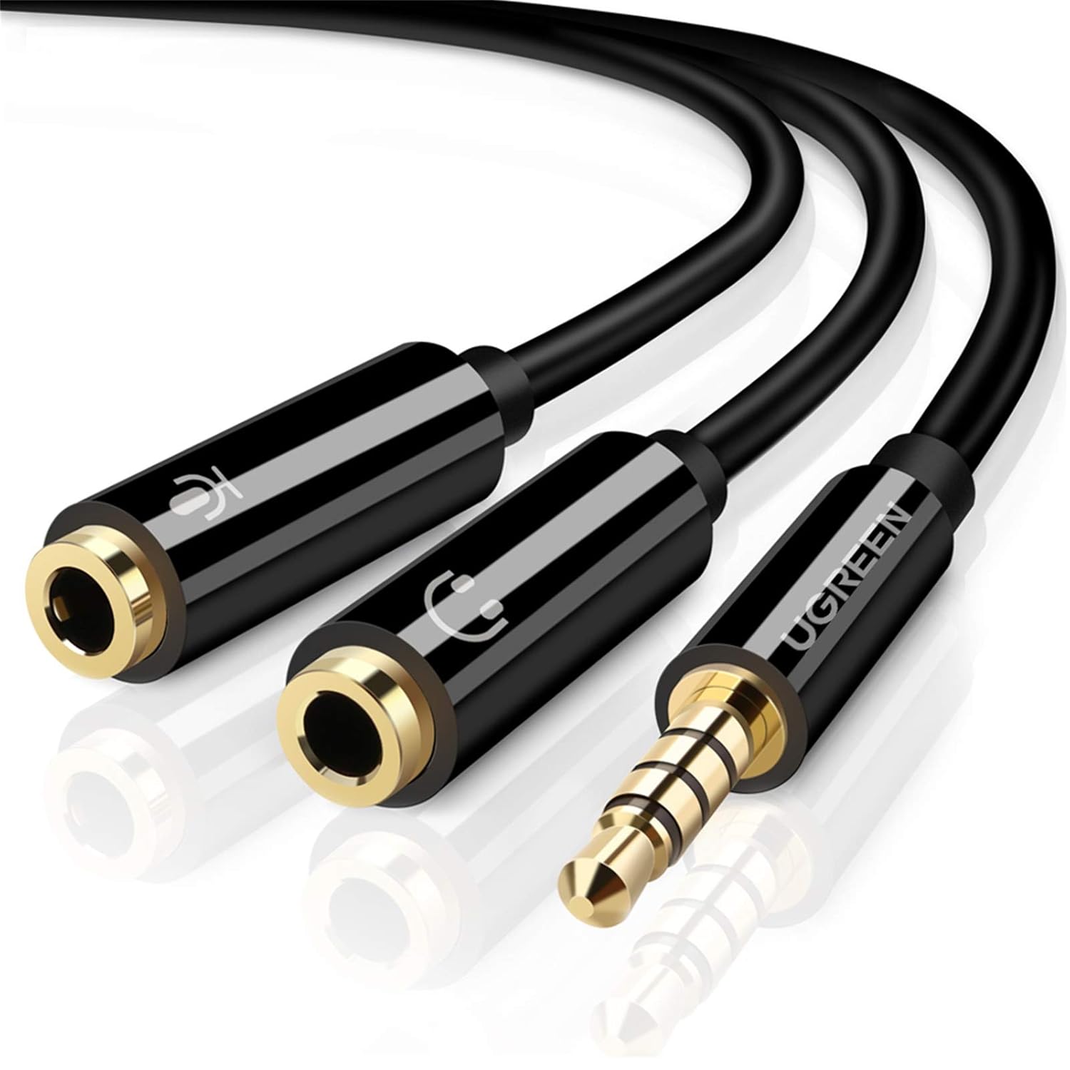 UGREEN Headset Adapter For Headsets With Separate Headphone And Microphone Plugs 3.5mm Stereo Audio