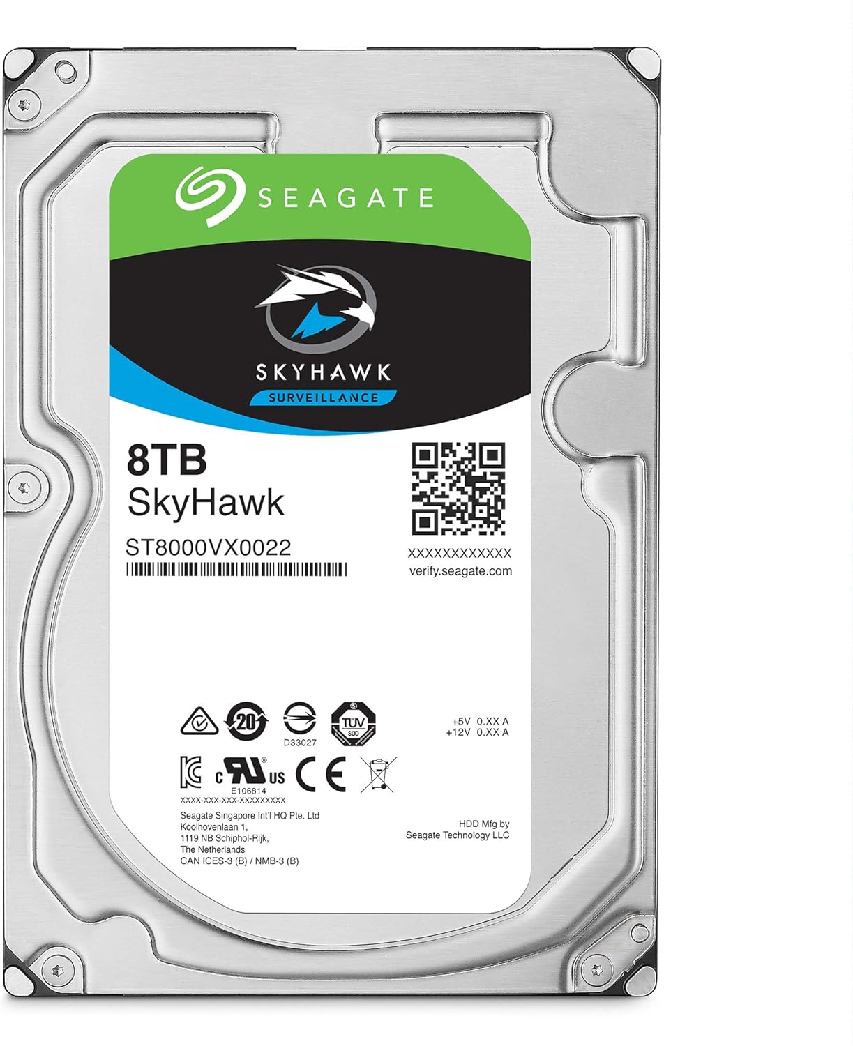 Seagate Bare Drives Skyhawk 8TB Surveillance Hard Drive SATA 6GB/S 256MB Cache Frustration Free Pack