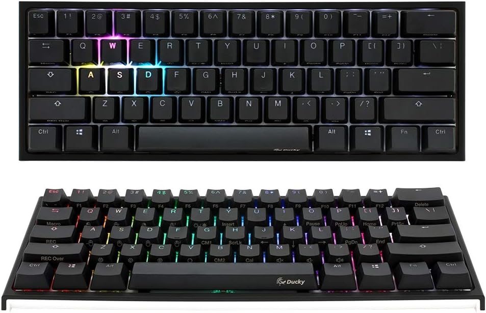 Ducky Channel One 2 Mini/Cherry Silent Red/English/PBT/Seamless double shot/Black keycaps/Black top