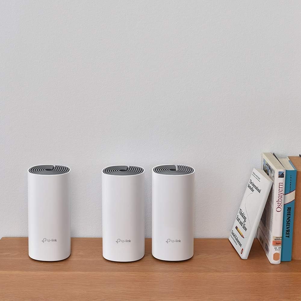 TP-Link Deco E4 Mesh-WLAN 3-Pack (Router, 2 Extender) (AC1200) - White