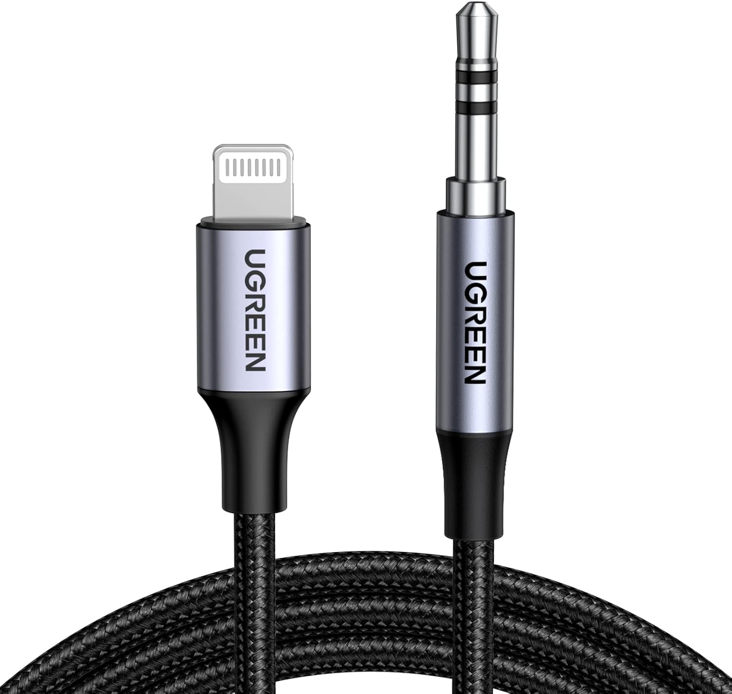 UGREEN LIGHTNING TO 3.5MM AUX CABLE ALUMINUM SHELL WITH BRAIDED 1M